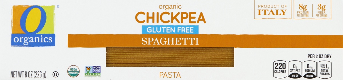 slide 4 of 7, O Orgnc Pasta Spaghetti Chickpea, 8 oz