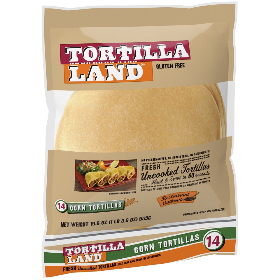 slide 2 of 5, Tortilla Land Uncooked Corn Tortillas, 20 oz