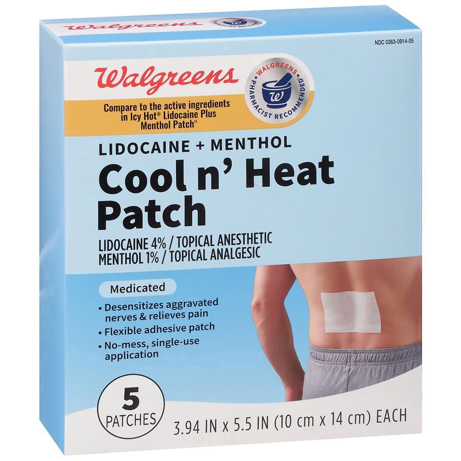 slide 2 of 5, Walgreens Cool N' Heat Lidocaine Patches, 5 ct