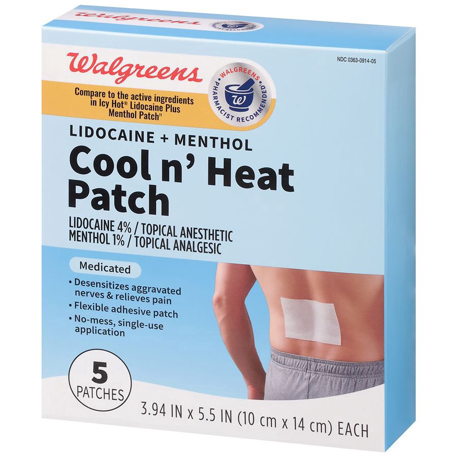 slide 3 of 5, Walgreens Cool N' Heat Lidocaine Patches, 5 ct