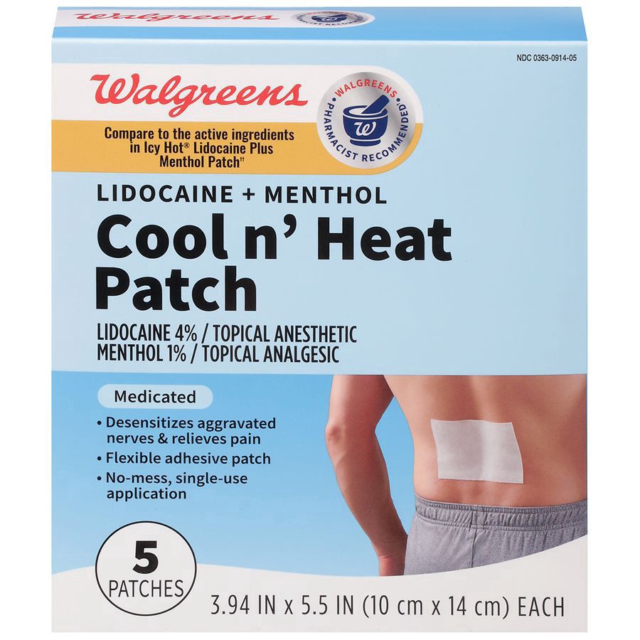 slide 1 of 5, Walgreens Cool N' Heat Lidocaine Patches, 5 ct
