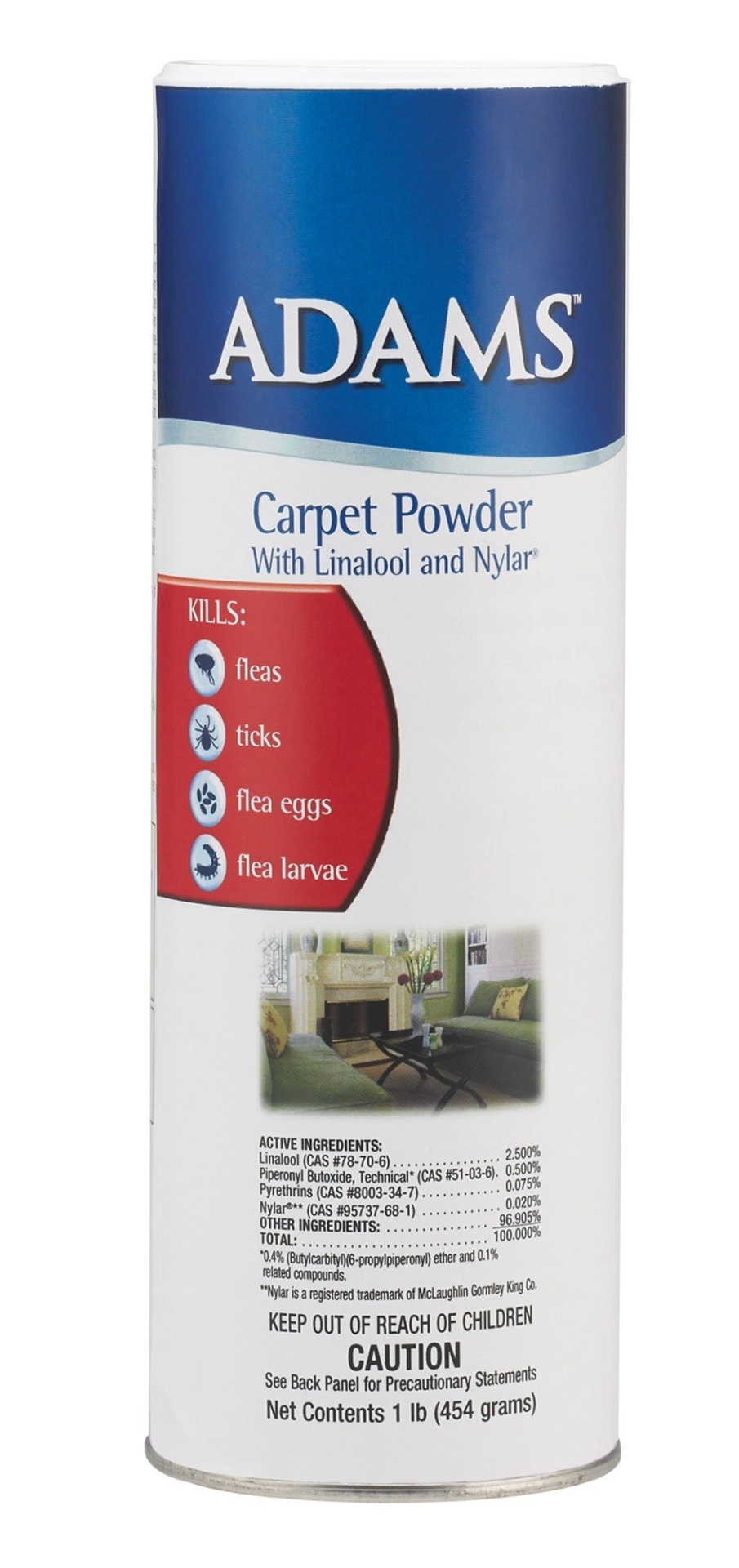 slide 1 of 1, Adams Carpet Powder With Linalool & Nylar For Fleas, 16 oz