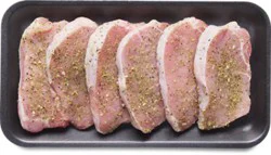 Pork Chops Thin Boneless California Garlic Medley Seasoning - Lb