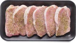 Pork Chops Thin Boneless California Garlic Medley Seasoning - Lb