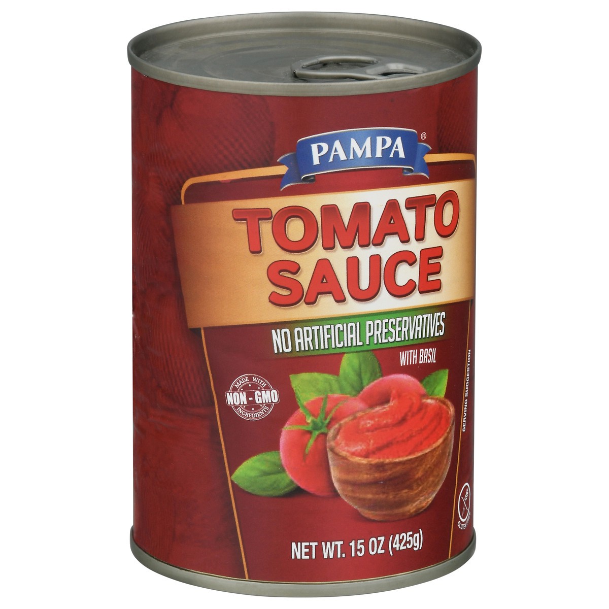 slide 3 of 9, Pampa Tomato Sauce with Basil 15 oz, 15 oz