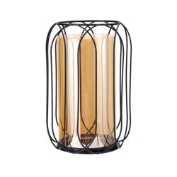 Elements Metal Votive Holder Amber 10 inch