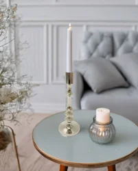 Elements Metal Silver Taper Holder 9IN