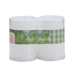 Mikasa Mikas set of 2 4 inch x 6 inch White LED Waterproof Indoor Outdoor Pillar