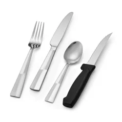 Pfaltzgraff Arabesque Frost Flatware Set-Stainless Steel