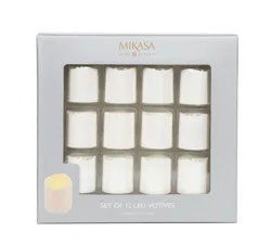 Mikasa LED Plastic Votive Candle White Set of 12