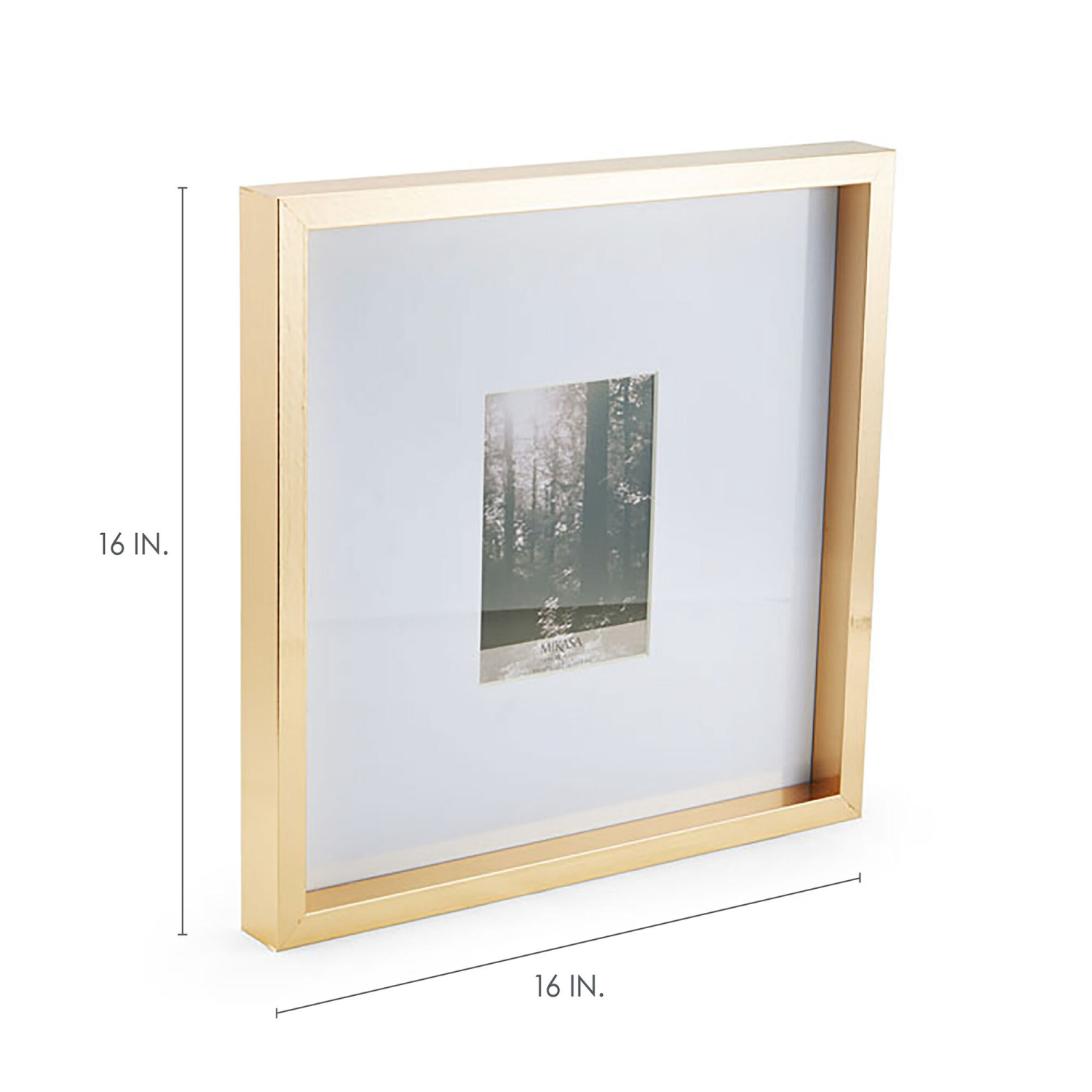 slide 2 of 2, Mikasa MDF Print Frame Gold 16x16 Mat 5x7, 1 ct
