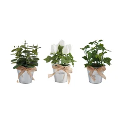 Ele A3 7In Tin Pot Asrt Plstc Artfcl Grnry