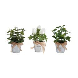 Ele A3 7In Tin Pot Asrt Plstc Artfcl Grnry