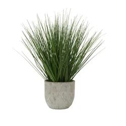 Elements Artificial Potted Grass - Round Cement Pot