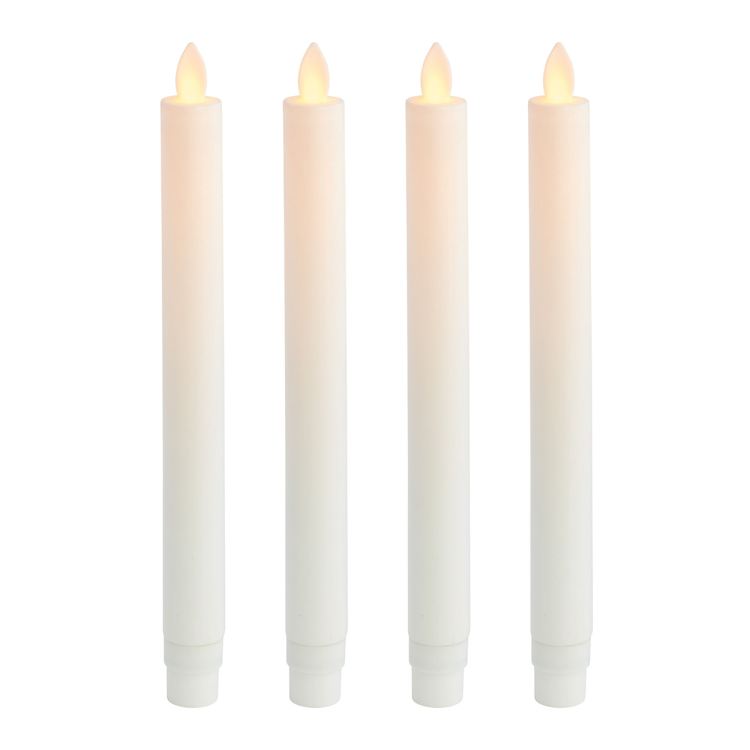 slide 2 of 2, Mikasa Mikas Set of 4 White Realistic LED Wax Taper Candles, 1 ct
