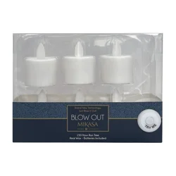 Mikasa LED Plastic Tealite Blow Realistic White set of 6