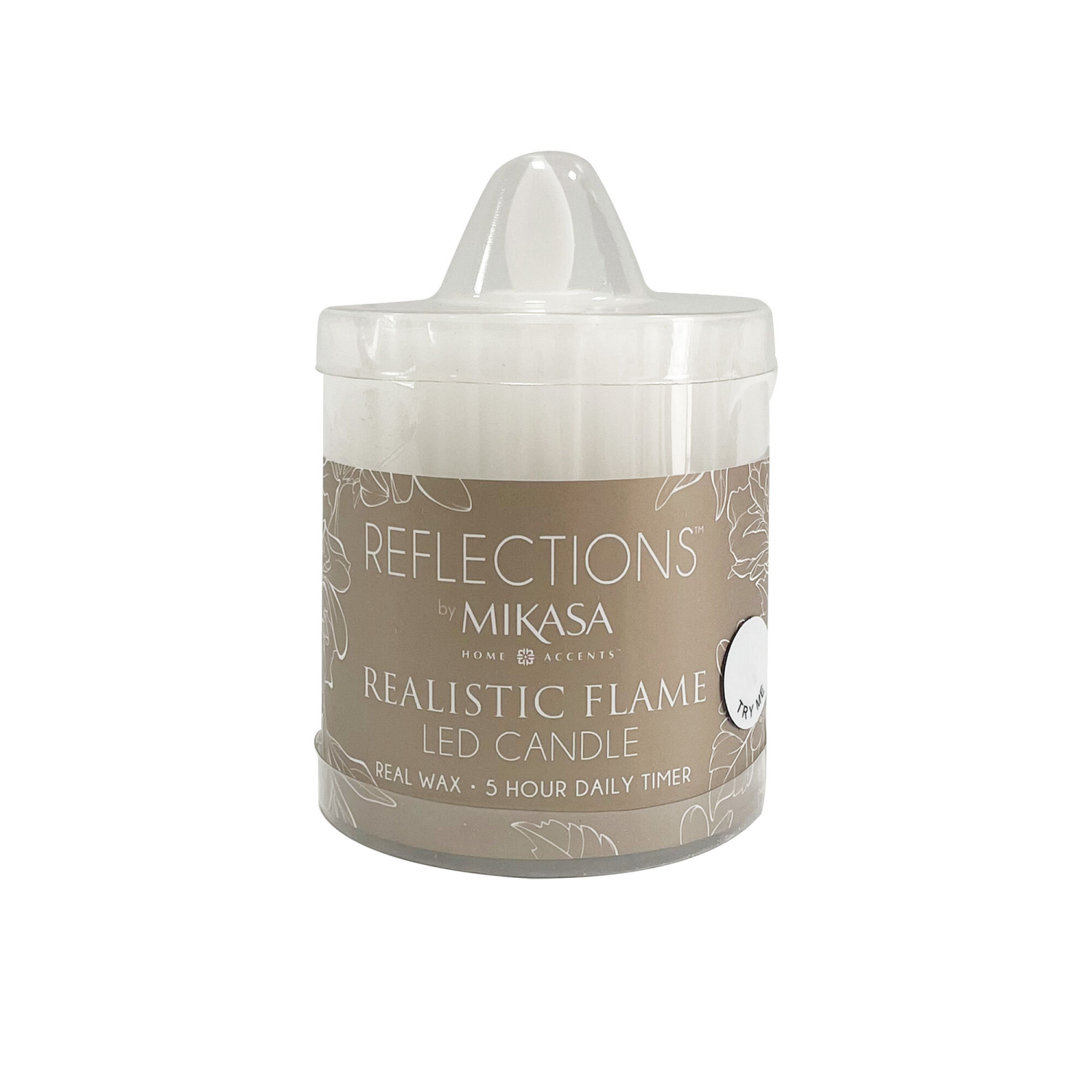 slide 1 of 1, Mkh 3X4In White Fluted Rlstc Led Wax Pillar, 1 ct