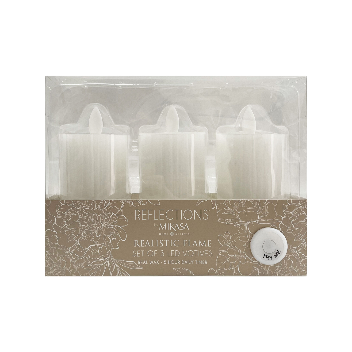 slide 1 of 1, Mkh S3 Wh Fluted Rlstc Led Wax Votive, 1 ct