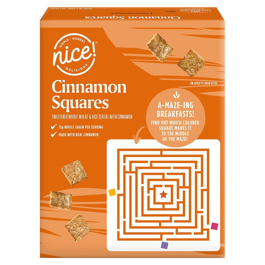 slide 5 of 5, Nice! Cinnamon Squares Cereal, 12.2 oz