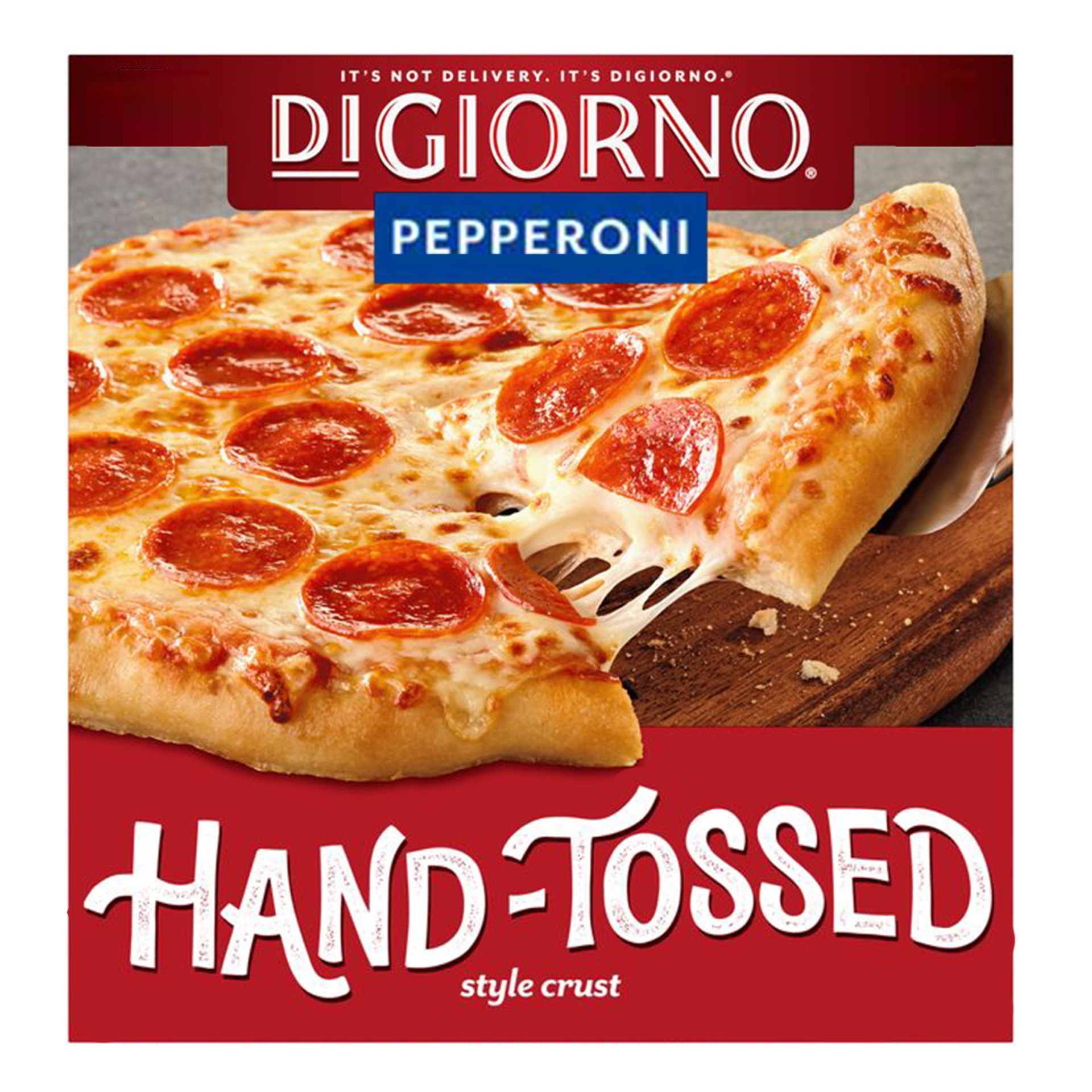 slide 2 of 6, DIGIORNO Pepperoni Frozen Pizza with Hand-Tossed Style Crust, 18.7 oz