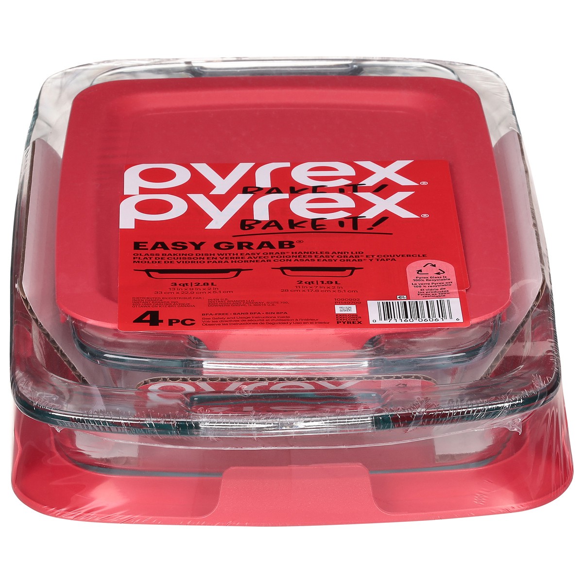 slide 1 of 9, Pyrex Easy Grab Baking Dish 4 ea, 1 ct