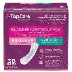 TopCare Everyday Light Absorbency Regular Bladder Control Pads for Women 30 ct