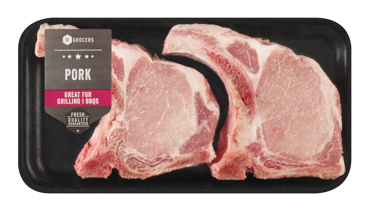 slide 1 of 1, Bone In Center Cut Pork Chops, per lb