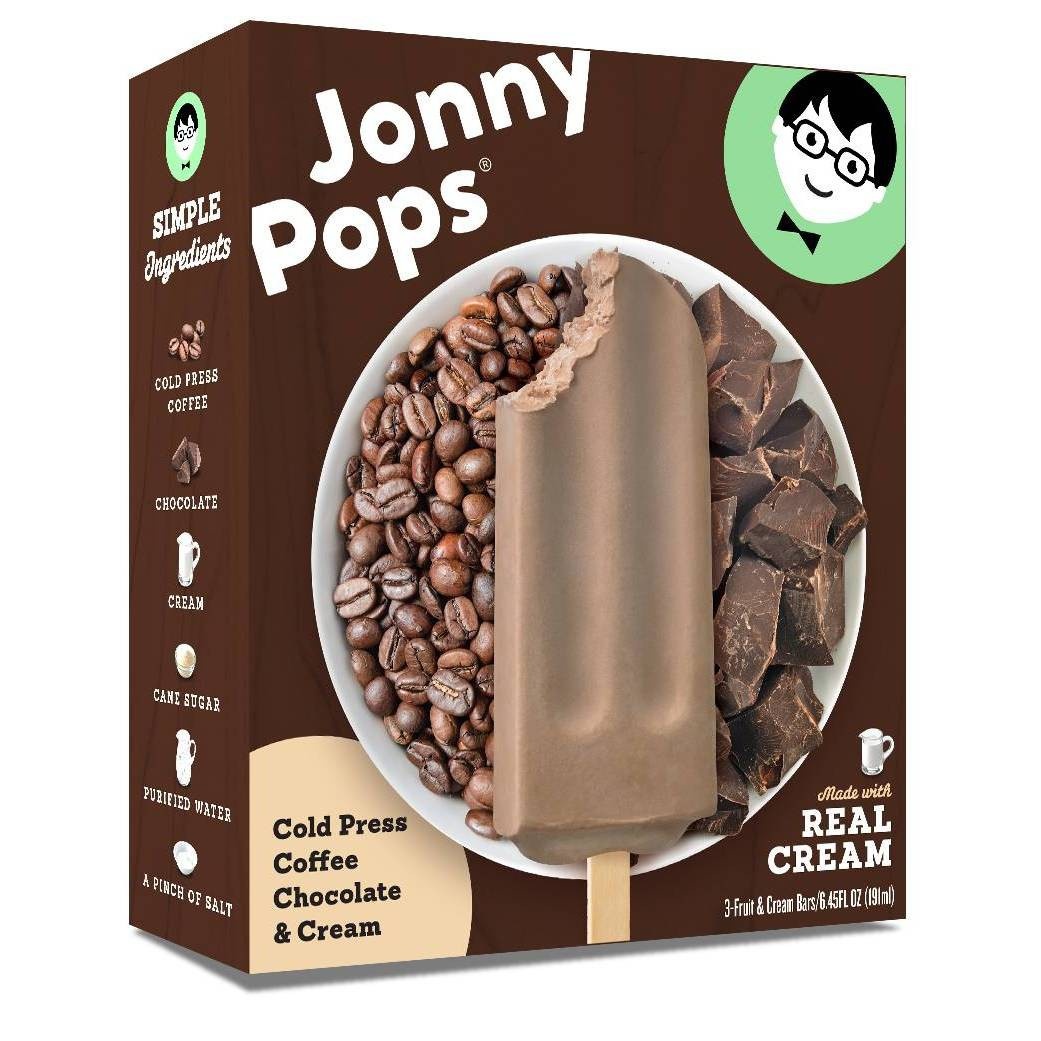 slide 1 of 4, Jonny Pops Jonnypops Jonnypops Cream Bars Cold Press Coffee Chocolate Cream, 6.45 fl oz