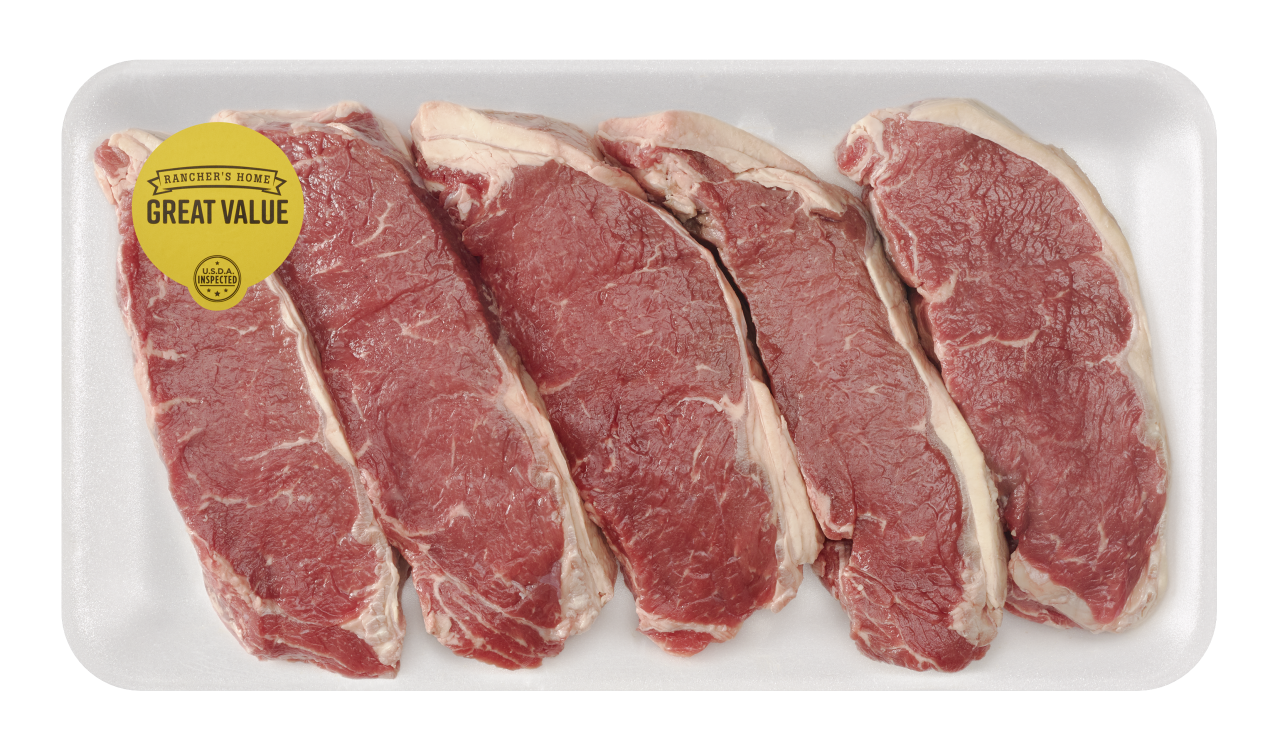 slide 1 of 1, USDA Inspected Boneless NY Strip Steak, per lb