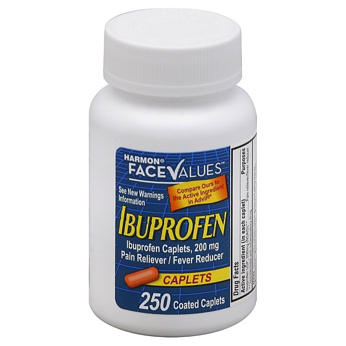 slide 1 of 1, Harmon Face Values Ibuprofen Caplets, 250 ct