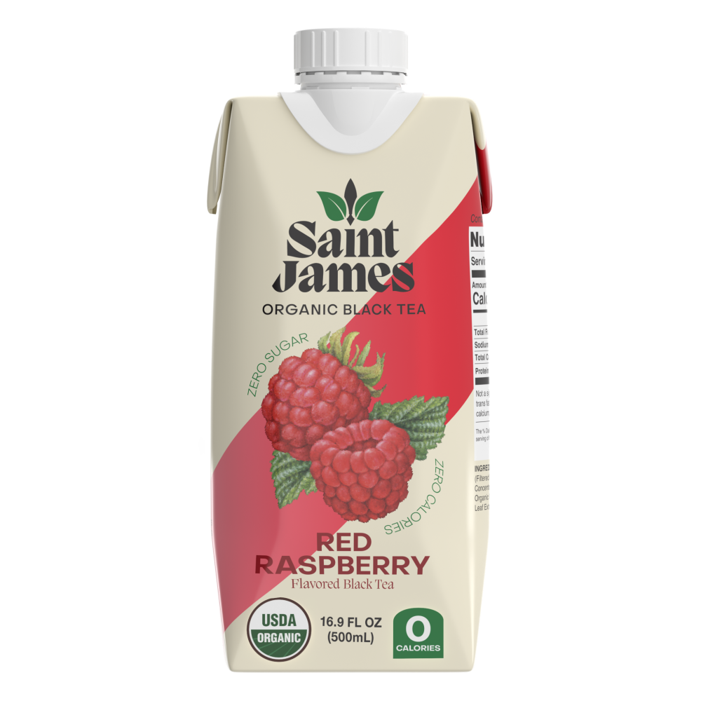 slide 1 of 3, Saint James Red Raspberry Organic Black Tea, 16.9 fl oz