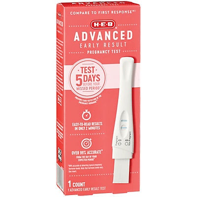 slide 1 of 1, H-E-B Early Result Advanced Pregnancy Test, 1 ct