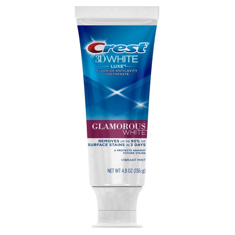 slide 2 of 2, Crest 3D White Luxe Glamorous White Whitening Toothpaste - Vibrant Mint, 4.7 oz