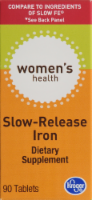 slide 1 of 1, Kroger Slow-Release Iron Women's Health Dietary Supplement, 90 ct