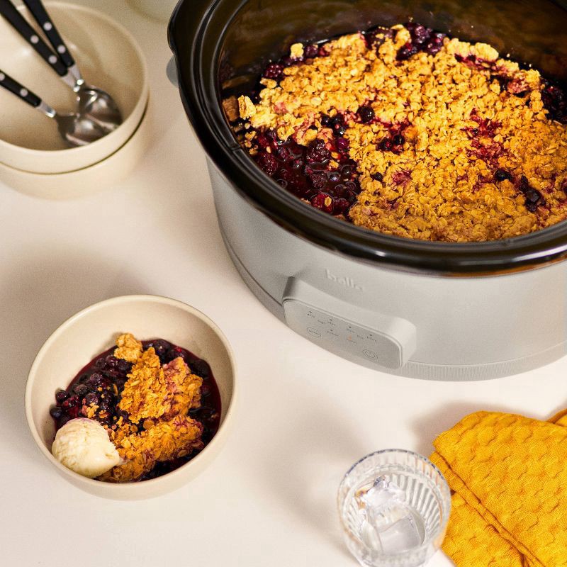 slide 6 of 9, bella 6qt Programmable Slow Cooker Oatmilk: bella Housewares, 3 Settings, Removable Stoneware, Dishwasher-Safe, 260W, 6 qt
