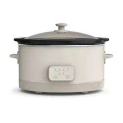 bella 6qt Programmable Slow Cooker Oatmilk: bella Housewares, 3 Settings, Removable Stoneware, Dishwasher-Safe, 260W