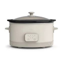 bella 6qt Programmable Slow Cooker Oatmilk: bella Housewares, 3 Settings, Removable Stoneware, Dishwasher-Safe, 260W