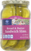 slide 1 of 1, Kroger Bread & Butter Pickles - Sandwich Slims, 16 oz