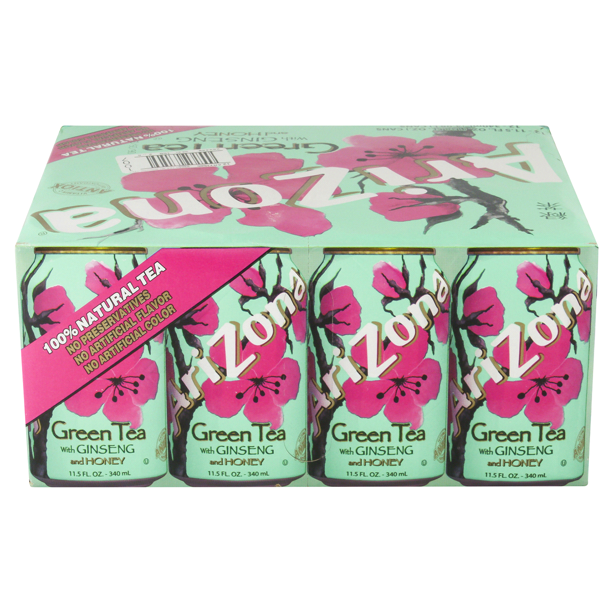 slide 2 of 6, AriZona Green Tea With Ginseng & Honey - 12 ct; 11.5 oz, 12 ct; 11.5 oz