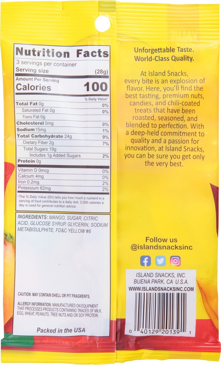 slide 9 of 9, Island Snacks Dried Mango Slices Value Size 3 oz, 3 oz