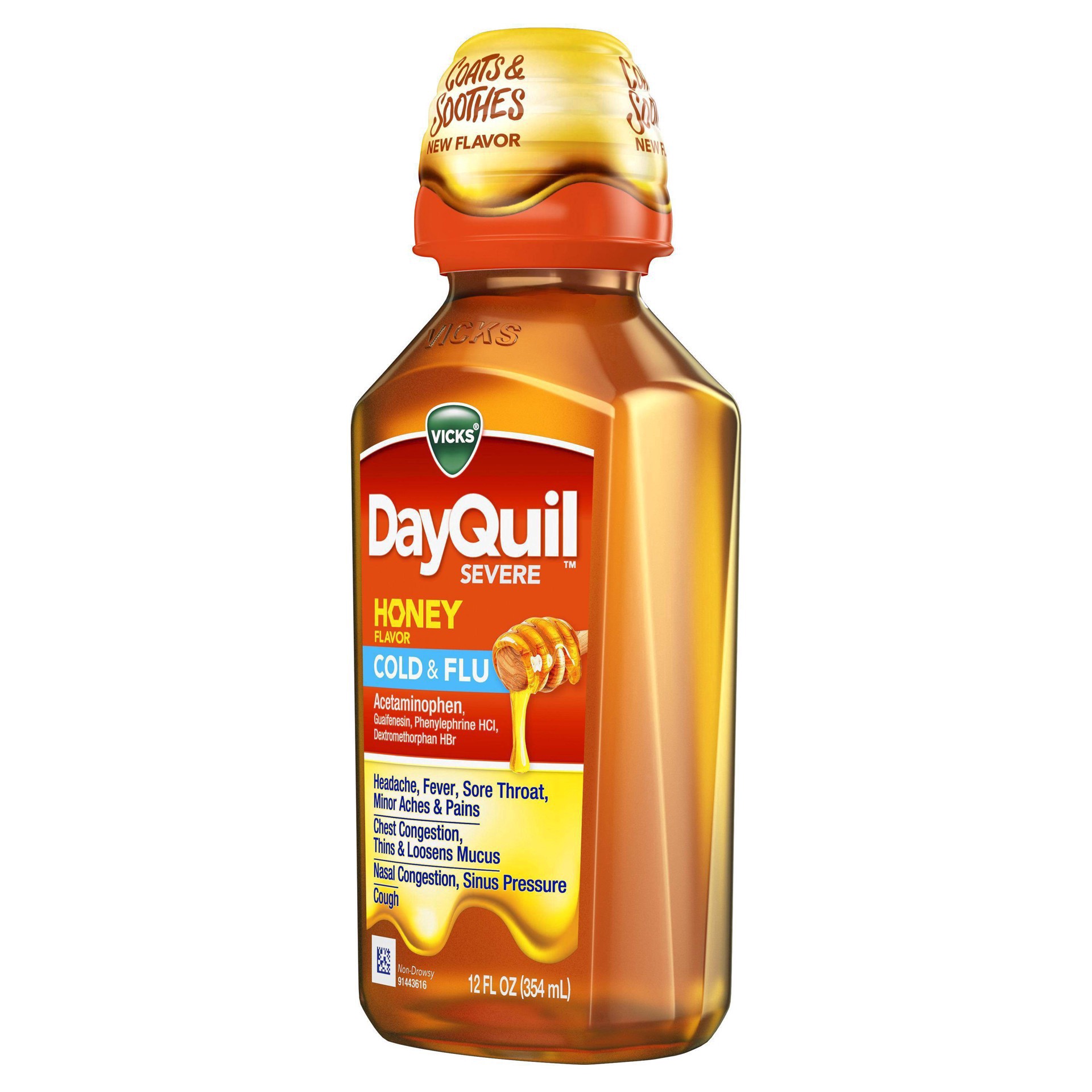 slide 5 of 9, Vicks DayQuil Severe Cold & Flu Medicine Liquid - Honey - 12 fl oz, 12 fl oz