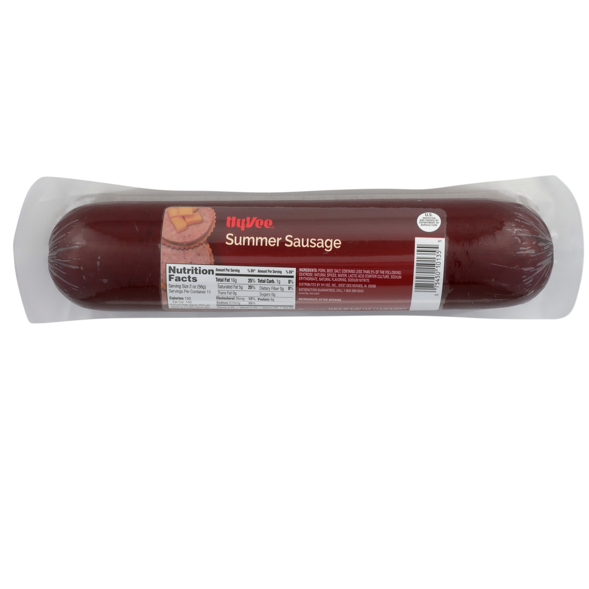 slide 1 of 1, Hy-vee Summer Sausage, 20 oz