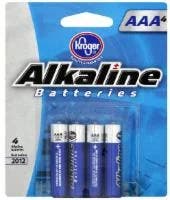 Kroger Alkaline AAA Batteries - 4 Pack