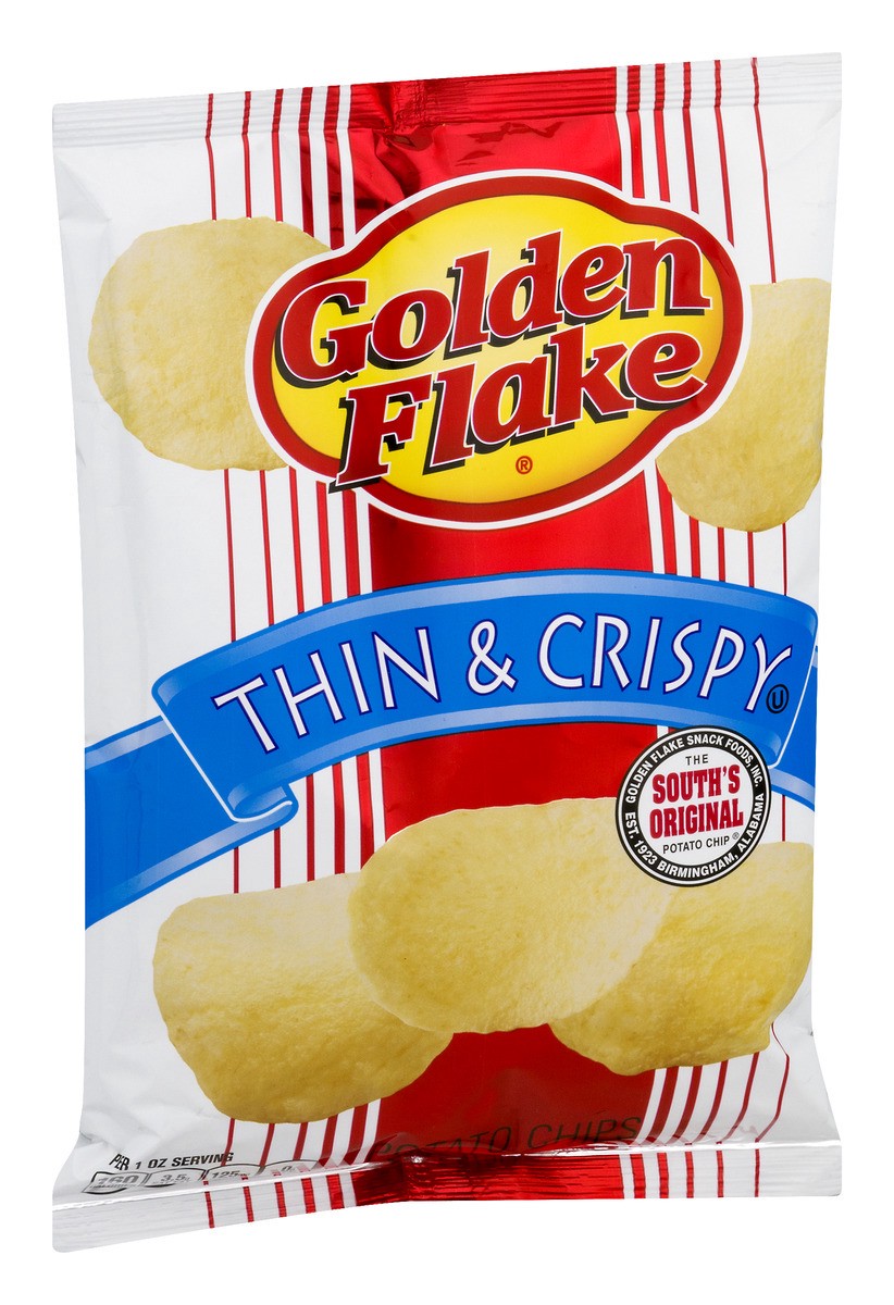 slide 3 of 11, Golden Flake Thin & Crispy Potato Chips, 2.875 oz