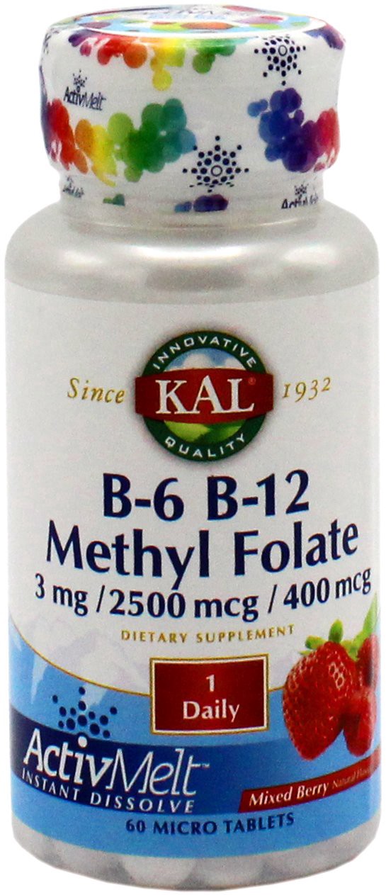 slide 1 of 1, Kal B-6 B-12 Methyl Folate Berry, 60 ct
