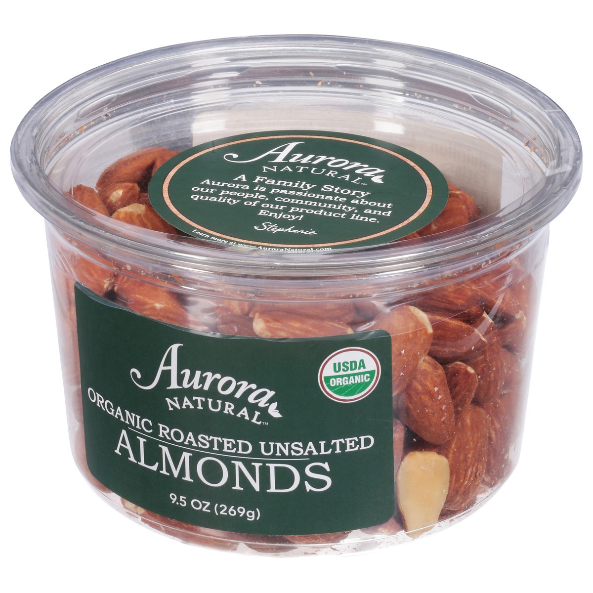 slide 5 of 9, Aurora Natural Organic Roasted Unsalted Almonds 9.5 oz, 9.5 oz