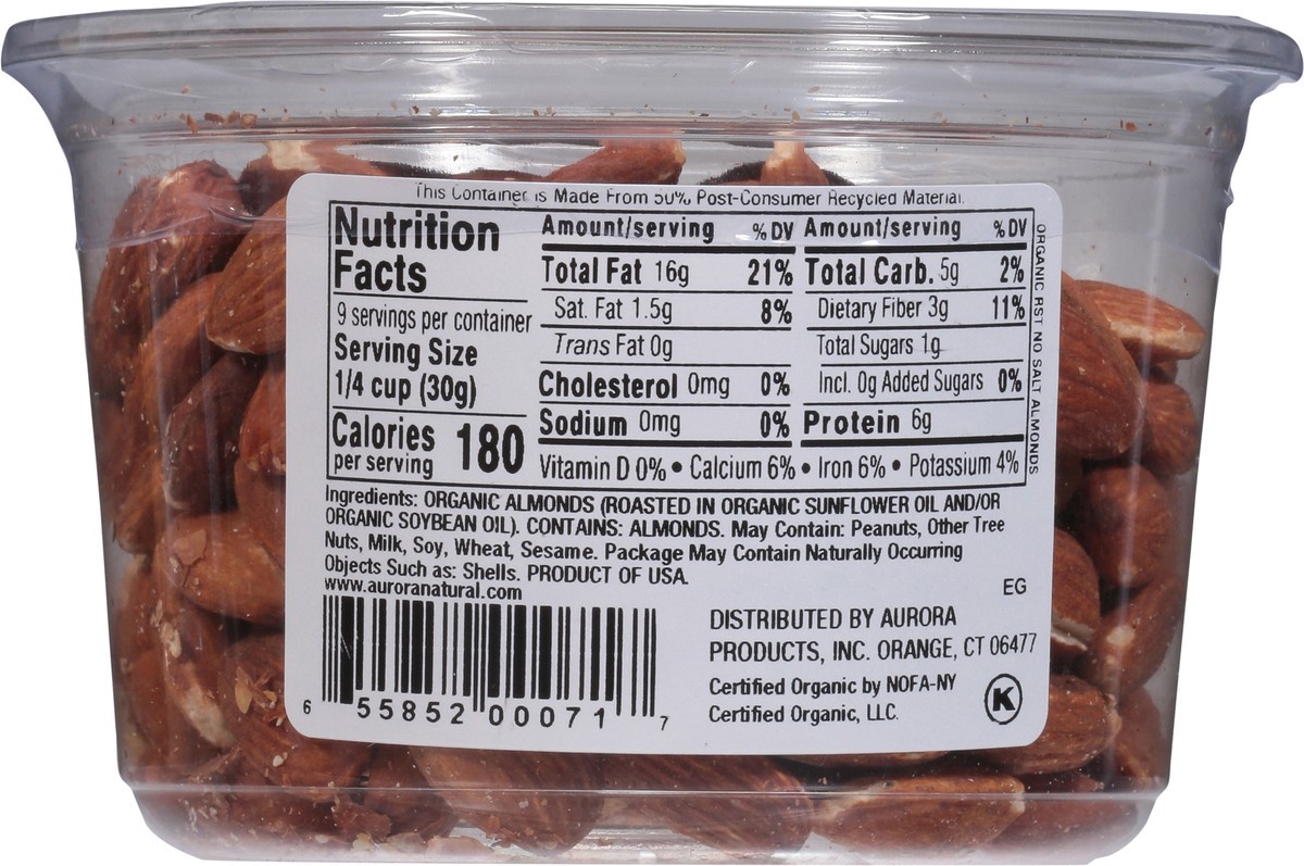 slide 4 of 9, Aurora Natural Organic Roasted Unsalted Almonds 9.5 oz, 9.5 oz