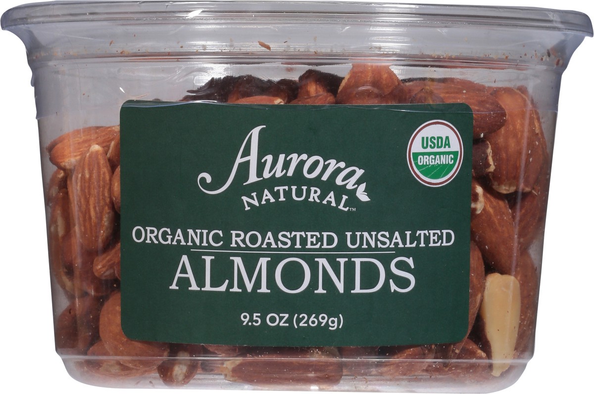 slide 3 of 9, Aurora Natural Organic Roasted Unsalted Almonds 9.5 oz, 9.5 oz