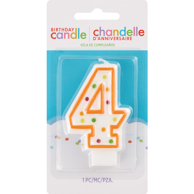 slide 1 of 1, AMSCAN Cndl Birthday Polka Dots #4, 1 ct