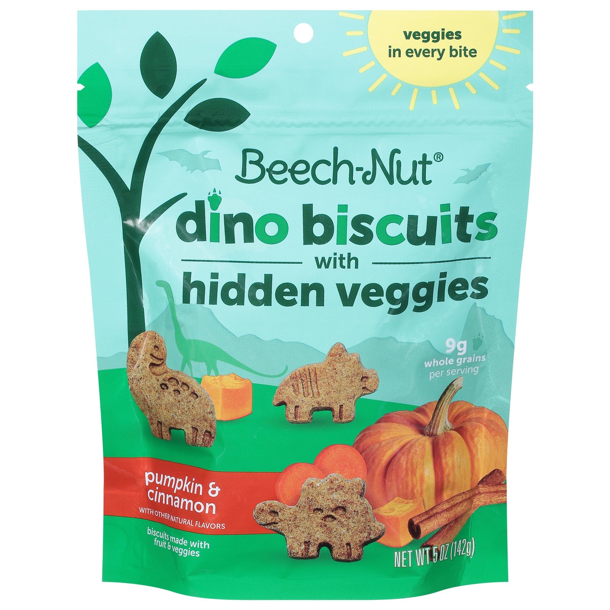 slide 1 of 9, Beech-Nut Pumpkin & Cinnamon Dino Biscuit with Hidden Veggies 5 oz, 5 oz